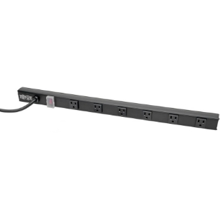 Picture of Tripp Lite Power Strip Right-Angle 5-15R 6 Outlet 8ft Cord 5-15P 24in Black