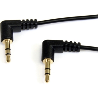 Picture of StarTech.com 3 ft Slim 3.5mm Right Angle Stereo Audio Cable - M/M