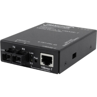 Picture of Transition Networks Stand-alone Ethernet Media Converter 10Base-T to 10Base-FL