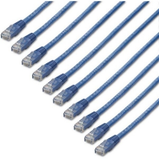 Picture of StarTech.com 1 ft. CAT6 Cable - 10 Pack - Blue CAT6 Ethernet Cords - Molded RJ45 Connectors - ETL Verified - 24 AWG (C6PATCH1BL10PK)