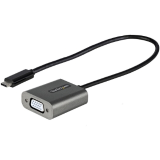 Picture of StarTech.com USB C to VGA Adapter, 1080p USB Type-C to VGA Adapter Dongle, USB-C to VGA Monitor/Display Video Converter, 12" Long Cable