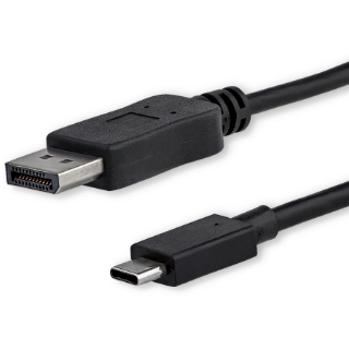 Picture of StarTech.com 3ft/1m USB C to DisplayPort 1.2 Cable 4K 60Hz - USB Type-C to DP Video Adapter Monitor Cable HBR2 - TB3 Compatible - Black