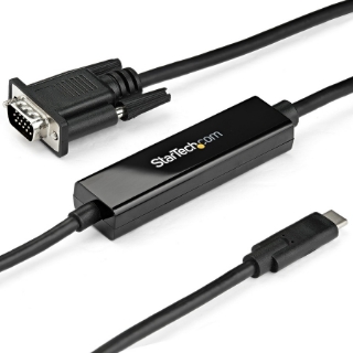 Picture of StarTech.com 3ft/1m USB C to VGA Cable - 1920x1200/1080p USB Type C DP Alt Mode to VGA Video Monitor Adapter Cable -Works w/ Thunderbolt 3