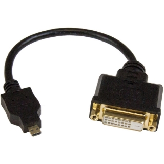 Picture of StarTech.com Micro HDMI to DVI Adapter, Micro HDMI to DVI Converter, Micro HDMI Type-D Device to DVI-D Monitor/Display, 8in (20cm) Cable