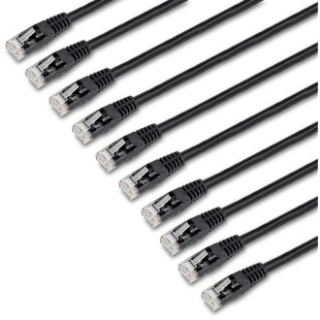 Picture of StarTech.com 6 ft. CAT6 Cable - 10 Pack - Black CAT6 Ethernet Cords - Molded RJ45 Connectors - ETL Verified - 24 AWG (C6PATCH6BK10PK)