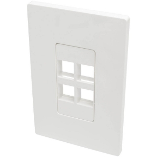 Picture of Tripp Lite Single-Gang 4-Port Wall Plate Keystone Cat5/6 USB HDMI Dport RCA