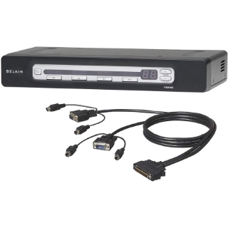 Picture of Belkin PRO3 4-Port KVM Switch PS/2 & USB In/Out Bundled with PS/2 Cables