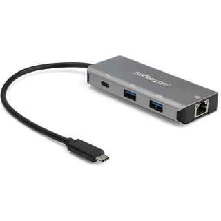 Picture of StarTech.com 3 Port USB C Hub with Gigabit Ethernet - 2x USB-A/1x USB-C - SuperSpeed 10Gbps USB 3.1/3.2 Gen 2 Type C Hub - USB Bus Powered