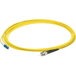 Picture of AddOn 50cm LC (Male) to ST (Male) Straight Yellow OS2 Simplex LSZH Fiber Patch Cable