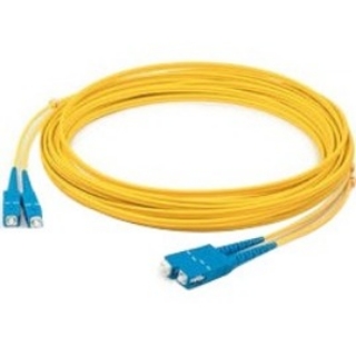Picture of AddOn 68m SC (Male) to SC (Male) Straight Yellow OS2 Duplex Fiber OFNR (Riser-Rated) Patch Cable