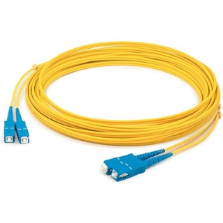 Picture of AddOn 67m SC (Male) to SC (Male) Straight Yellow OS2 Duplex LSZH Fiber Patch Cable