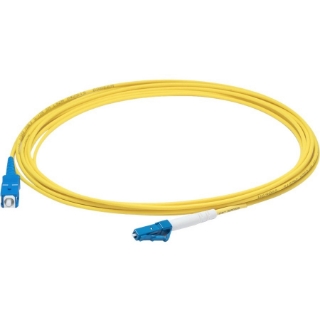 Picture of AddOn 71m LC (Male) to SC (Male) Straight Yellow OS2 Simplex Fiber OFNR (Riser-Rated) Patch Cable