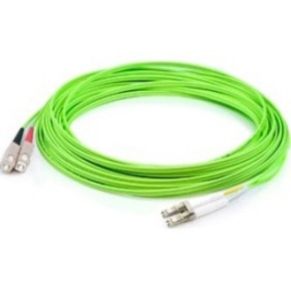 Picture of AddOn 7m LC (Male) to SC (Male) Straight Lime Green OM5 Duplex Fiber OFNR (Riser-Rated) Patch Cable