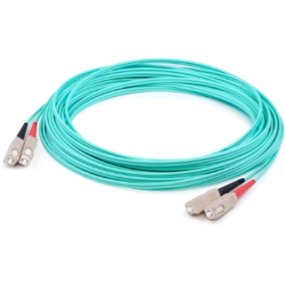 Picture of AddOn 3m SC (Male) to SC (Male) Straight Aqua OM4 Duplex LSZH Fiber Patch Cable
