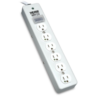 Picture of Tripp Lite Surge Protector Power Strip Medical Hospital RT Angle Plug 6 Outlet 10' Cord