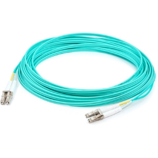 Picture of AddOn 60m LC (Male) to LC (Male) Aqua OM4 Duplex Fiber Plenum Patch Cable