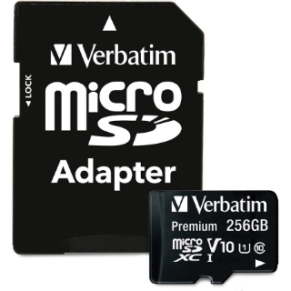 Picture of Verbatim Premium 256 GB Class 10/UHS-I (U1) microSDXC - 1 Pack