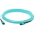 Picture of AddOn 8m MPO (Female) to MPO (Female) 12-Strand Aqua OM3 Crossover Fiber OFNR (Riser-Rated) Patch Cable