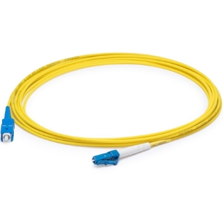 Picture of AddOn 5m LC (Male) to SC (Male) Yellow OS2 Simplex Fiber OFNR (Riser-Rated) Patch Cable