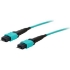 Picture of AddOn 50m MPO (Female) to MPO (Female) 12-Strand Aqua OM4 Straight Fiber OFNR (Riser-Rated) Patch Cable