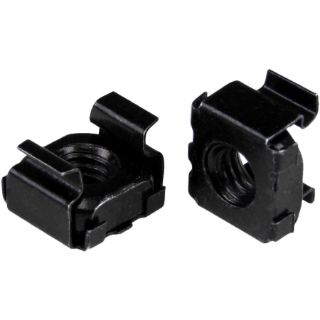 Picture of StarTech.com M6 Cage Nuts - 100 Pack, Black - M6 Mounting Cage Nuts for Server Rack & Cabinet