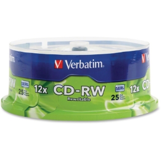 Picture of Verbatim CD-RW 700MB 4X-12X High Speed with Branded Surface - 25pk Spindle