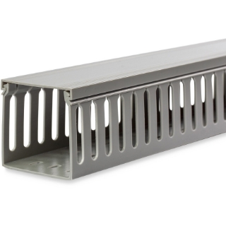 Picture of StarTech.com 3x3in Open Slot Wiring Cable Raceway Duct with Cover - Open Slot - Cable Raceway - Gray - 67.2 Inches