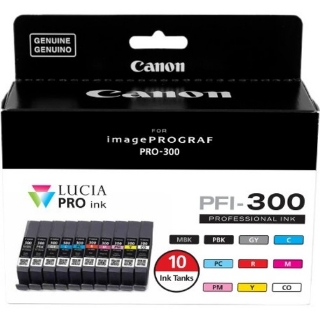 Picture of Canon LUCIA PRO PFI-300 Original Ink Cartridge - Value Pack - Photo Black, Matte Black, Cyan, Gray, Magenta, Yellow, Red, Photo Cyan, Photo Magenta, Chroma Optimizer