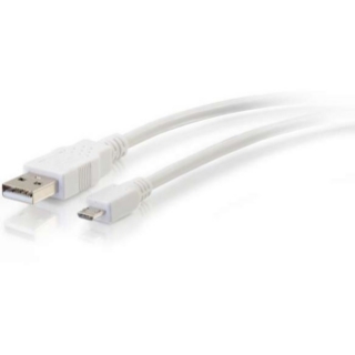 Picture of C2G 6ft USB 2.0 A to Micro-USB B Cable White - 6' USB Cable
