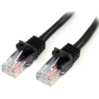 Picture of StarTech.com Snagless Cat5e UTP Patch Cable - RJ-45 (M) - RJ-45 (M) - 100 ft - UTP - ( CAT 5e ) - black