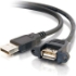 Picture of C2G 1.5ft Panel-Mount USB 2.0 A Male to A Female Cable