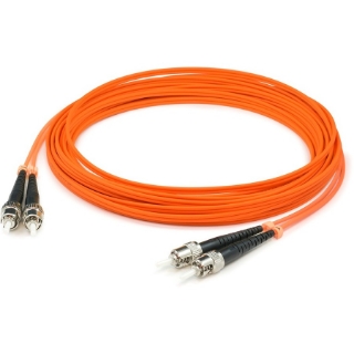Picture of AddOn 3m ST (Male) to ST (Male) Straight Orange OM1 Duplex OFNR (Riser-Rated) Fiber TAA Compliant Patch Cable