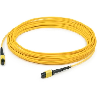 Picture of AddOn 25m MPO (Male) to MPO (Male) 12-Strand Yellow OS2 Straight Fiber OFNR (Riser-Rated) Patch Cable