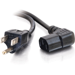 Picture of C2G 12ft 18 AWG Universal Right Angle Power Cord (NEMA 5-15P to IEC320C13R)