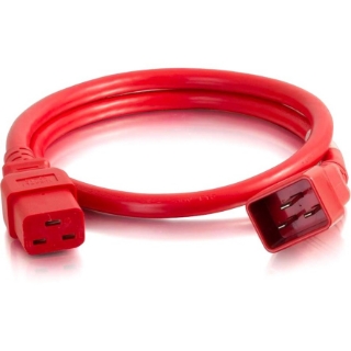 Picture of C2G 4ft 12AWG Power Cord (IEC320C20 to IEC320C19) -Red