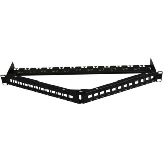 Picture of AddOn 19-inch Cat6A 24-Port Angled 1U Patch Panel with 180 Degree Keystones