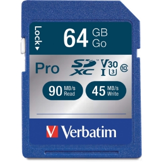 Picture of Verbatim 64GB Pro 600X SDXC Memory Card, UHS-1 Class 10