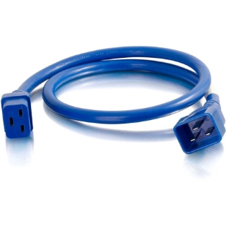 Picture of C2G 6ft 12AWG Power Cord (IEC320C20 to IEC320C19) - Blue