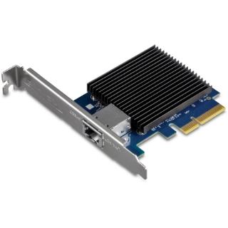 Picture of TRENDnet 10 Gigabit PCIe Network Adapter, Converts A PCIe Slot Into A 10G Ethernet Port, Supports 802.1Q Vlan, Includes Standard & Low-Profile Brackets, PCIe 2.0, PCIe 3.0, Silver, TEG-10GECTX