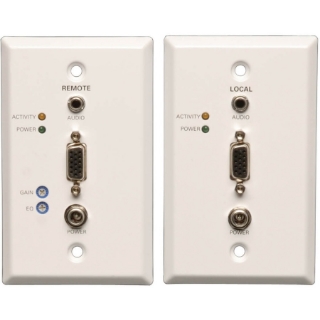 Picture of Tripp Lite VGA w/ Audio over Cat5/Cat6 Video Extender Kit Wallplate Transmitter & Receiver