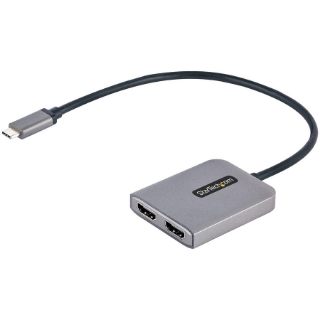 Picture of USB-C to Dual HDMI MST HUB, Dual HDMI 4K 60Hz, USB Type C Multi Monitor Adapter for Laptop, 2 Port DP 1.4 MST Hub
