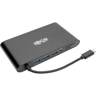 Picture of Tripp Lite USB C Docking Station 4k USB Hub HDMI VGA mDP Gbe Charging Black, USB Type C, USB-C, USB Type-C