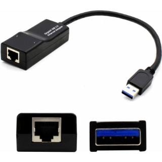 Picture of AddOn USB 3.0 (A) Male to RJ-45 Female Gray & Black Adapter