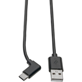 Picture of Tripp Lite USB 2.0 Hi-Speed Cable A to USB Type C USB C M/M Right-Angle 6ft 6'