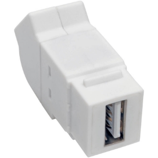 Picture of Tripp Lite USB 2.0 All-in-One Keystone/Panel Mount Angled Coupler (F/F), White