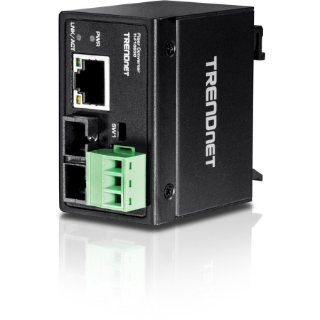 Picture of TRENDnet Hardened Industrial 100Base-FX Single-Mode SC Fiber Converter; (30 km; 18.6 Miles); IP40 Rated Housing; TI-F10S30