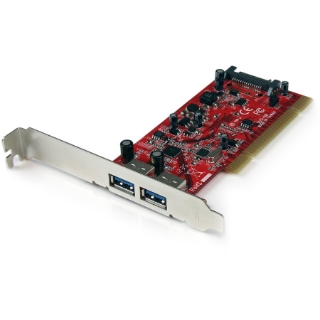 Picture of StarTech.com 2 Port PCI SuperSpeed USB 3.0 Adapter Card with SATA Power