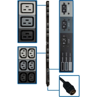 Picture of Tripp Lite PDU 3-Phase Basic 208V 12.6kW 36 C13 9 C19 50A CS8365C 70in 0URM