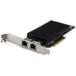 Picture of StarTech.com Dual Port 10G PCIe Network Adapter Card - Tehuti TN4010 10GBASE-T PCI Express 10GbE Multi Gigabit Ethernet 5 Speed NIC 2port