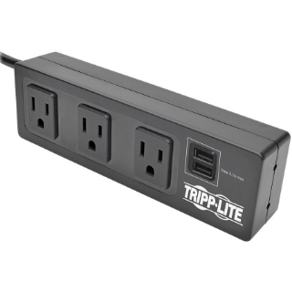 Picture of Tripp Lite 3-Outlet Surge Protector Power Strip w/ 2-Port USB Charging Black